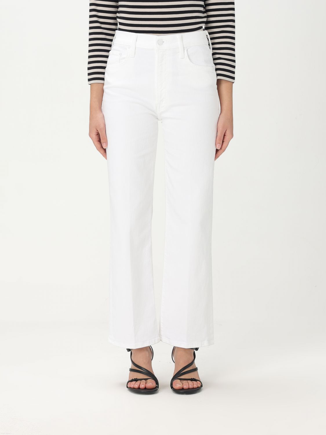 Shop Mother Jeans Woman Color White In Weiss