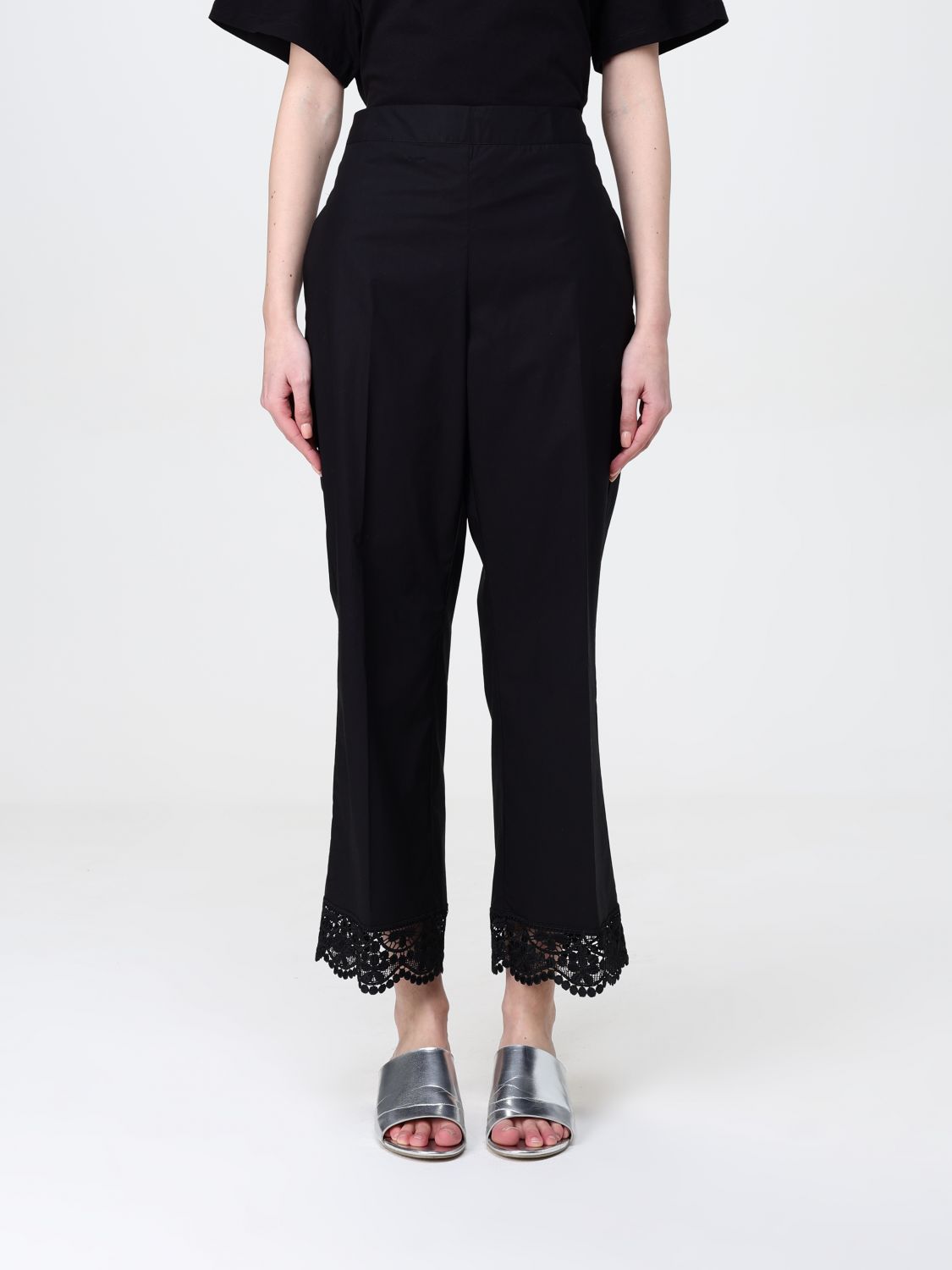Shop Twinset Pants Woman Color Black