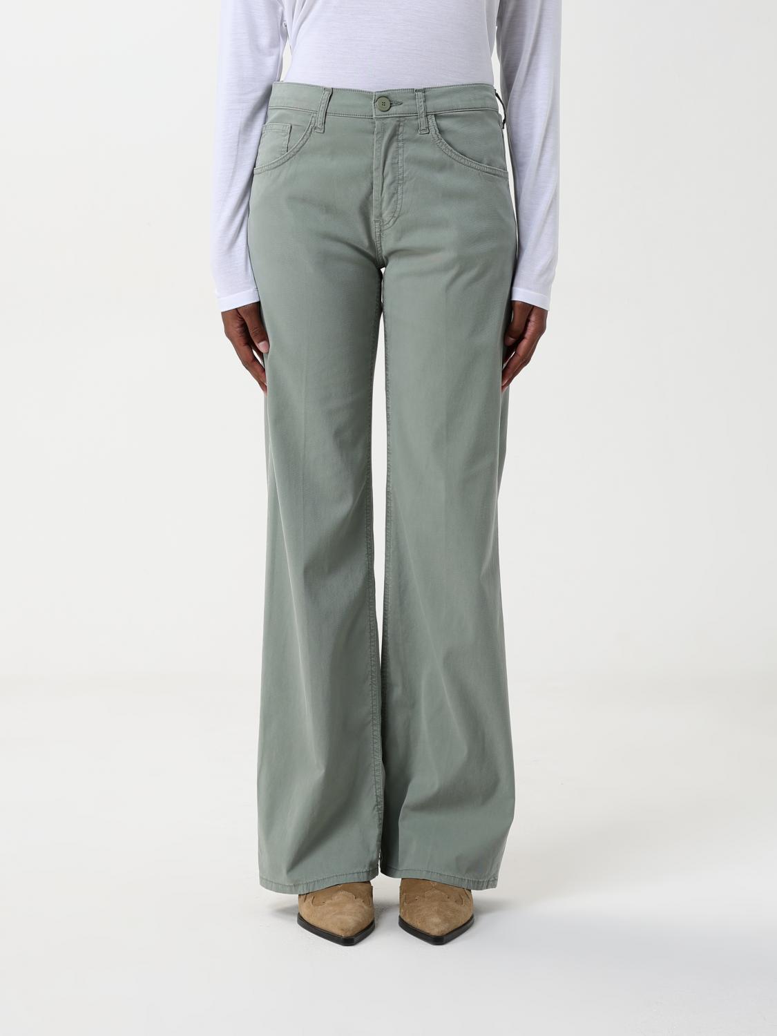 Dondup Pants Woman Color Green In Green