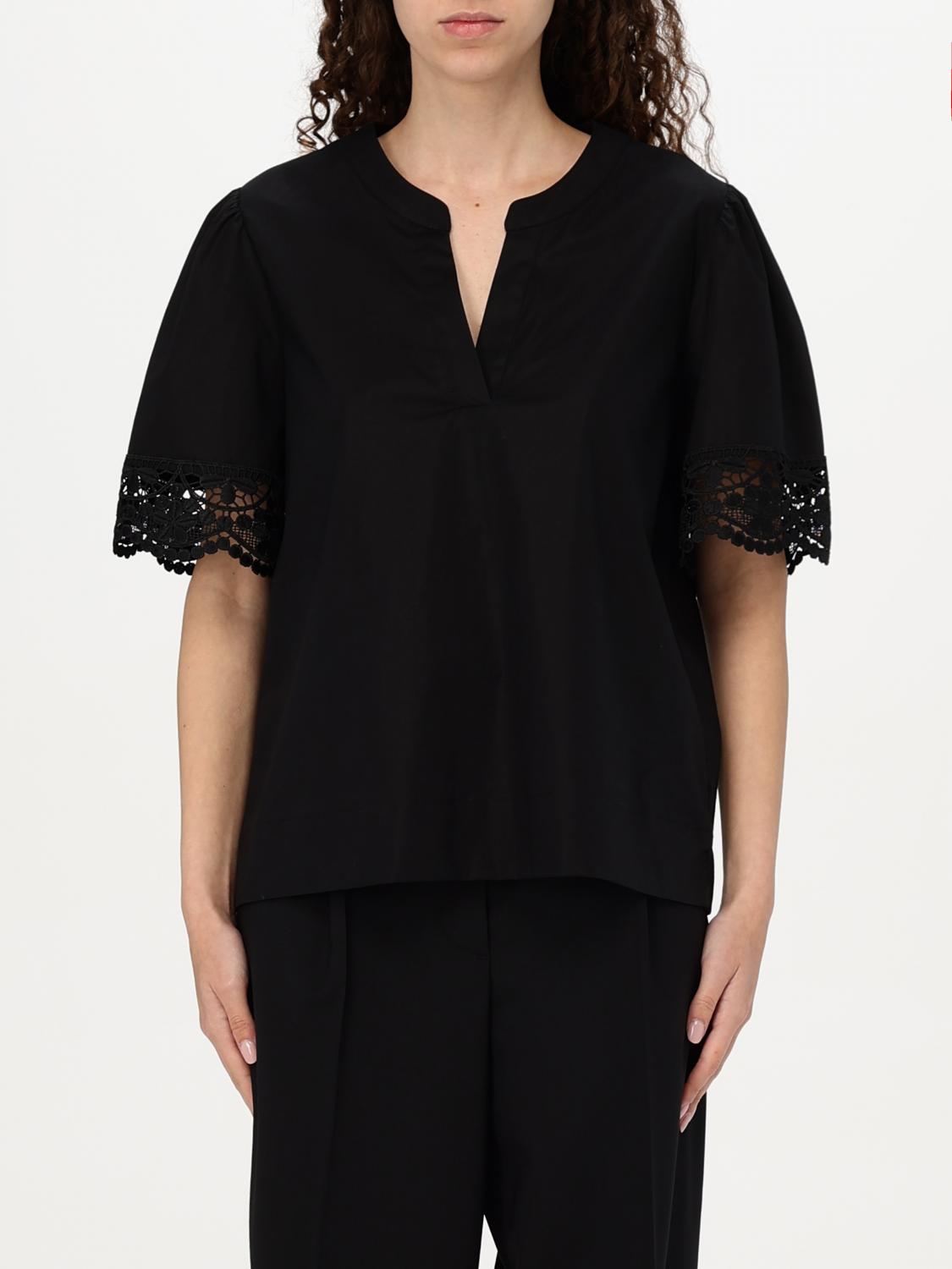 Twinset Lace-detail Blouse In Black