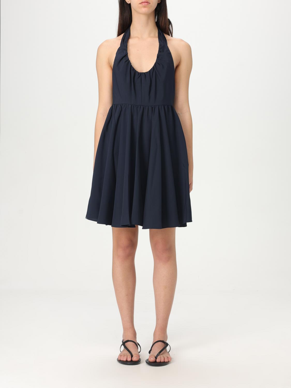 Armani Exchange Asv Short Dress With Bow In Blue
