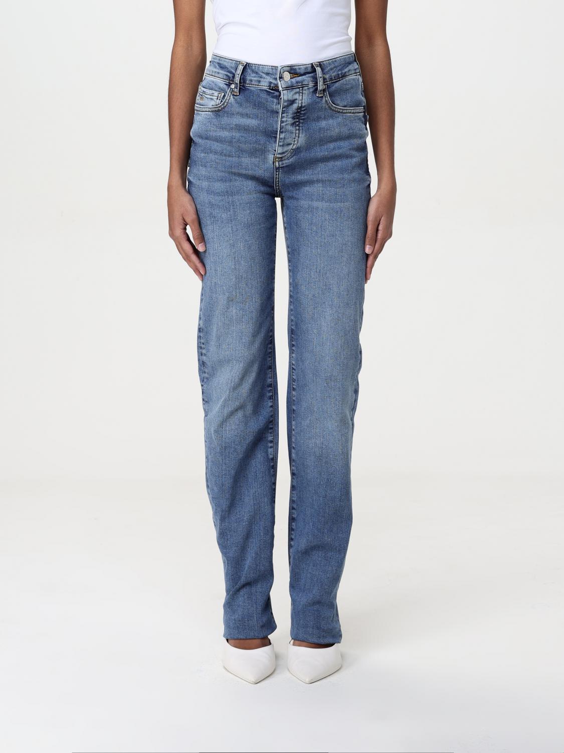 Armani Exchange Logo-appliqué Washed Tapered Jeans In Denim