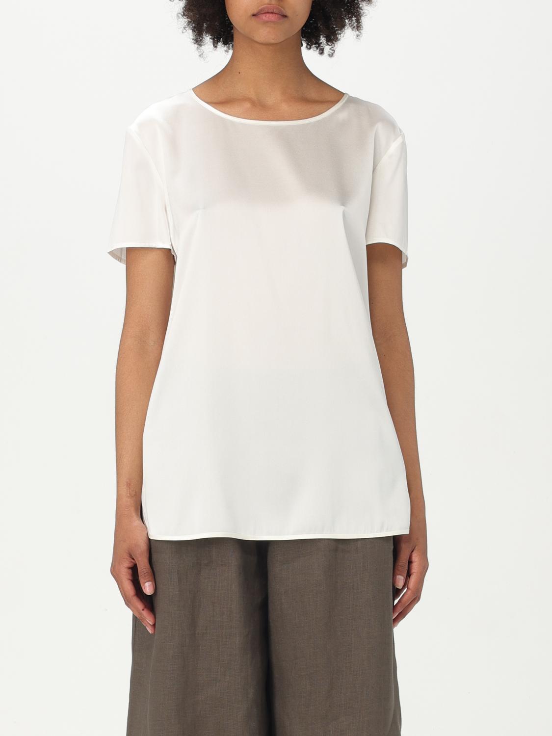 Max Mara Dida Satin T-shirt In Yellow Cream