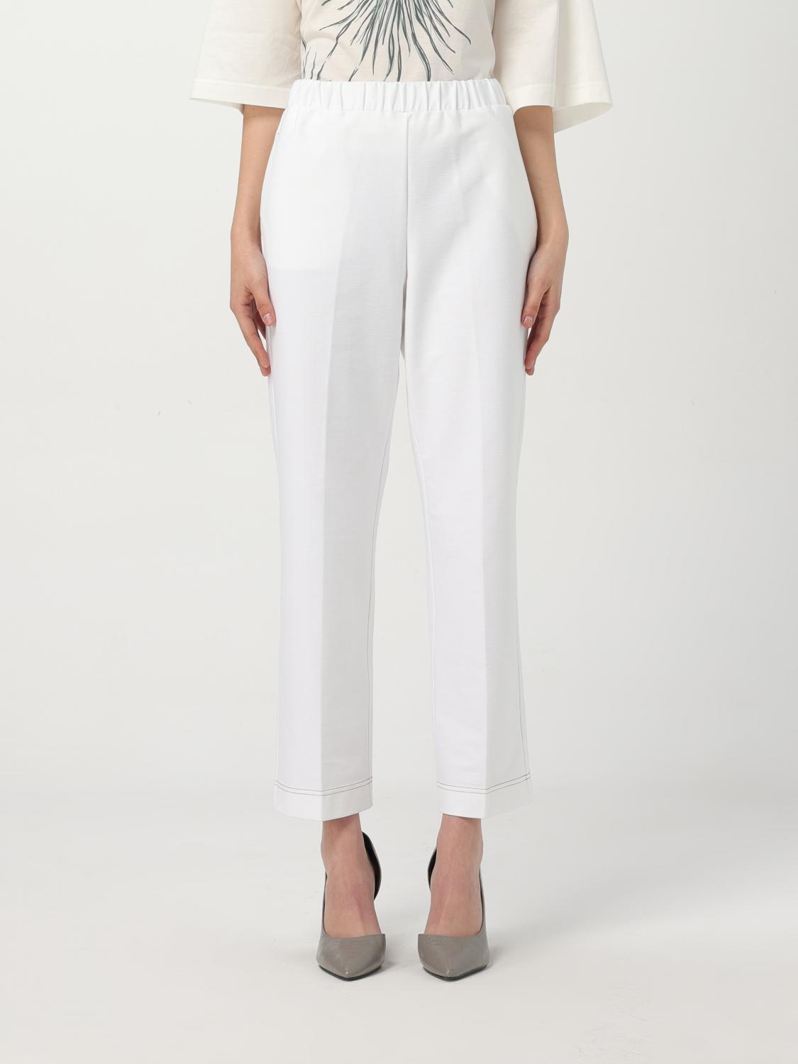 Max Mara Pants Woman White In White