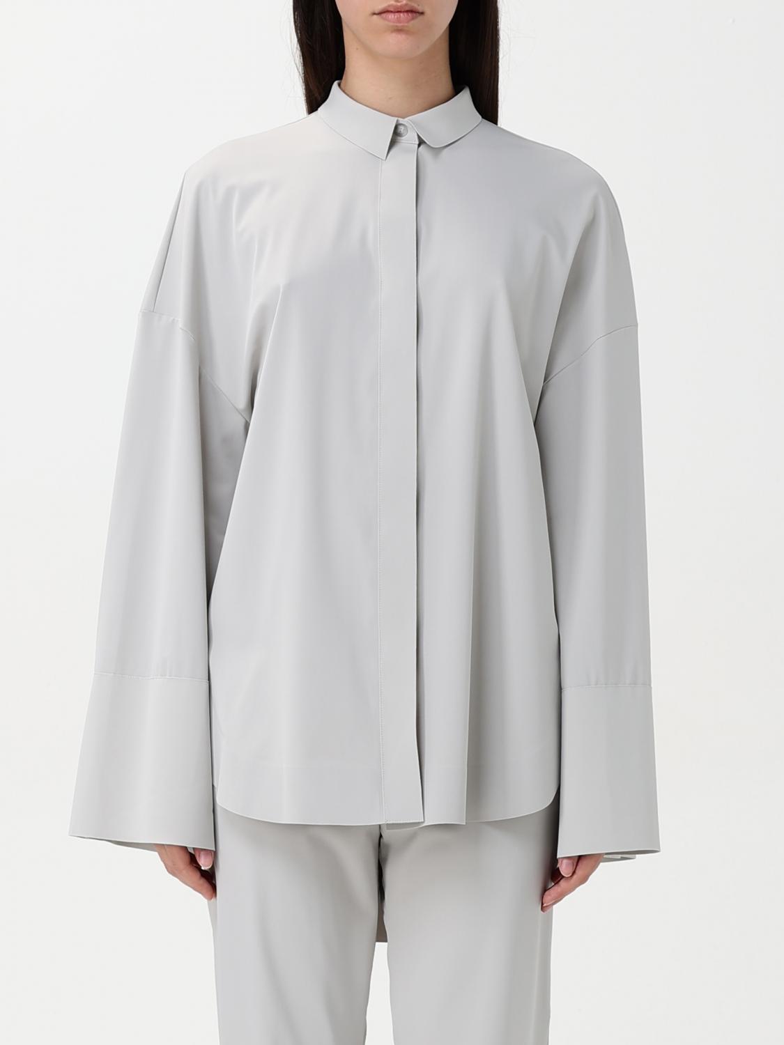 Max Mara Lapel Long Sleeve Shirt In Yellow Cream