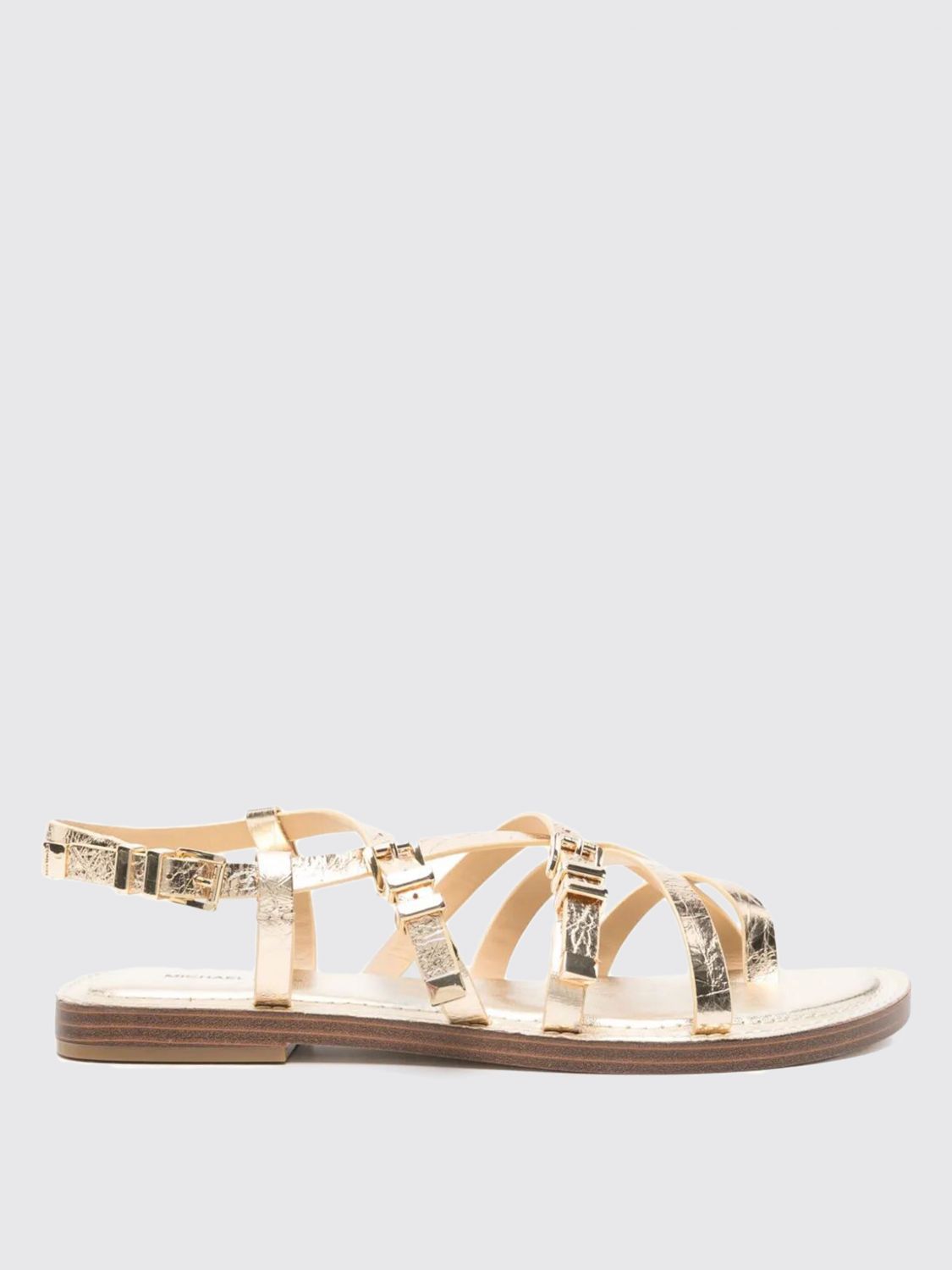 Michael Kors Darrington Leather Sandals In Gold
