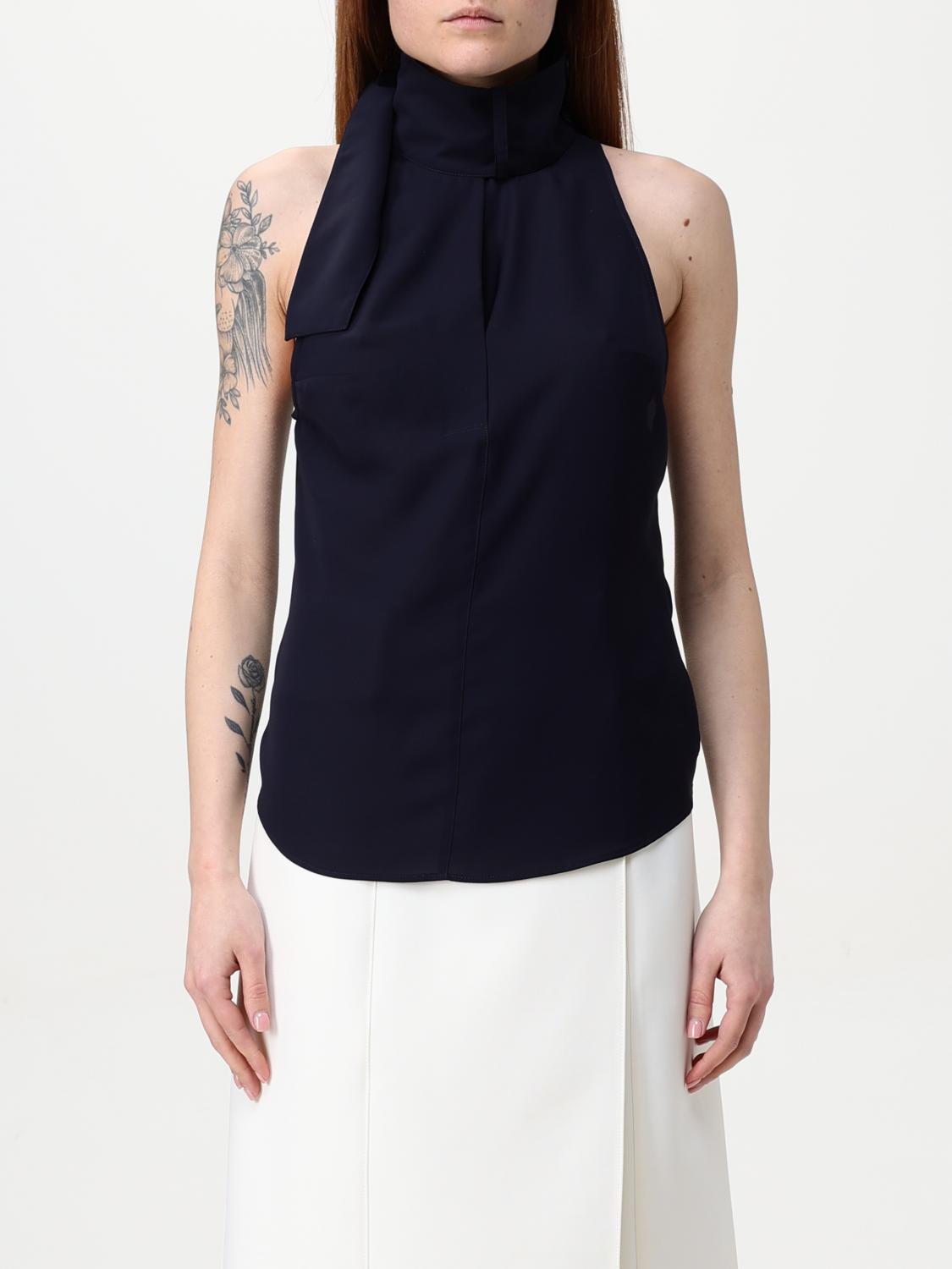 Shop Courrèges Top Woman Color Navy