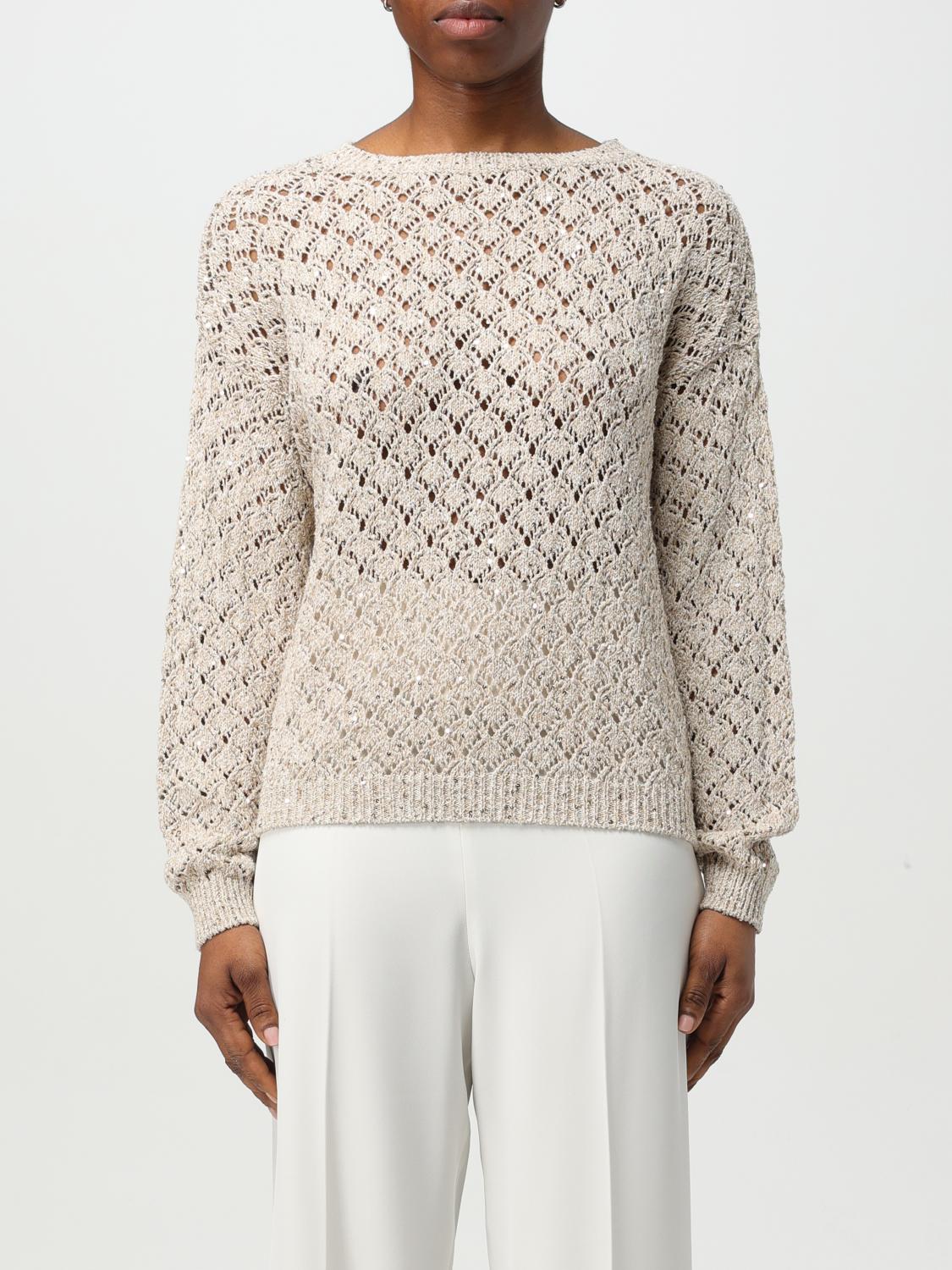 Eleventy Open-knit Sweater In Sand