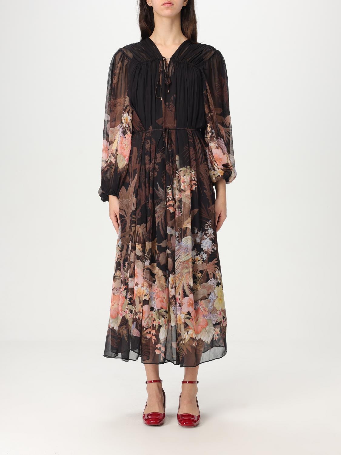 ワンピース ZIMMERMANN ILLUMINATE DRAWN SHEATH DRESS Illuminate Drawn Sheath Dress Black Tropical Online | Zimmermann