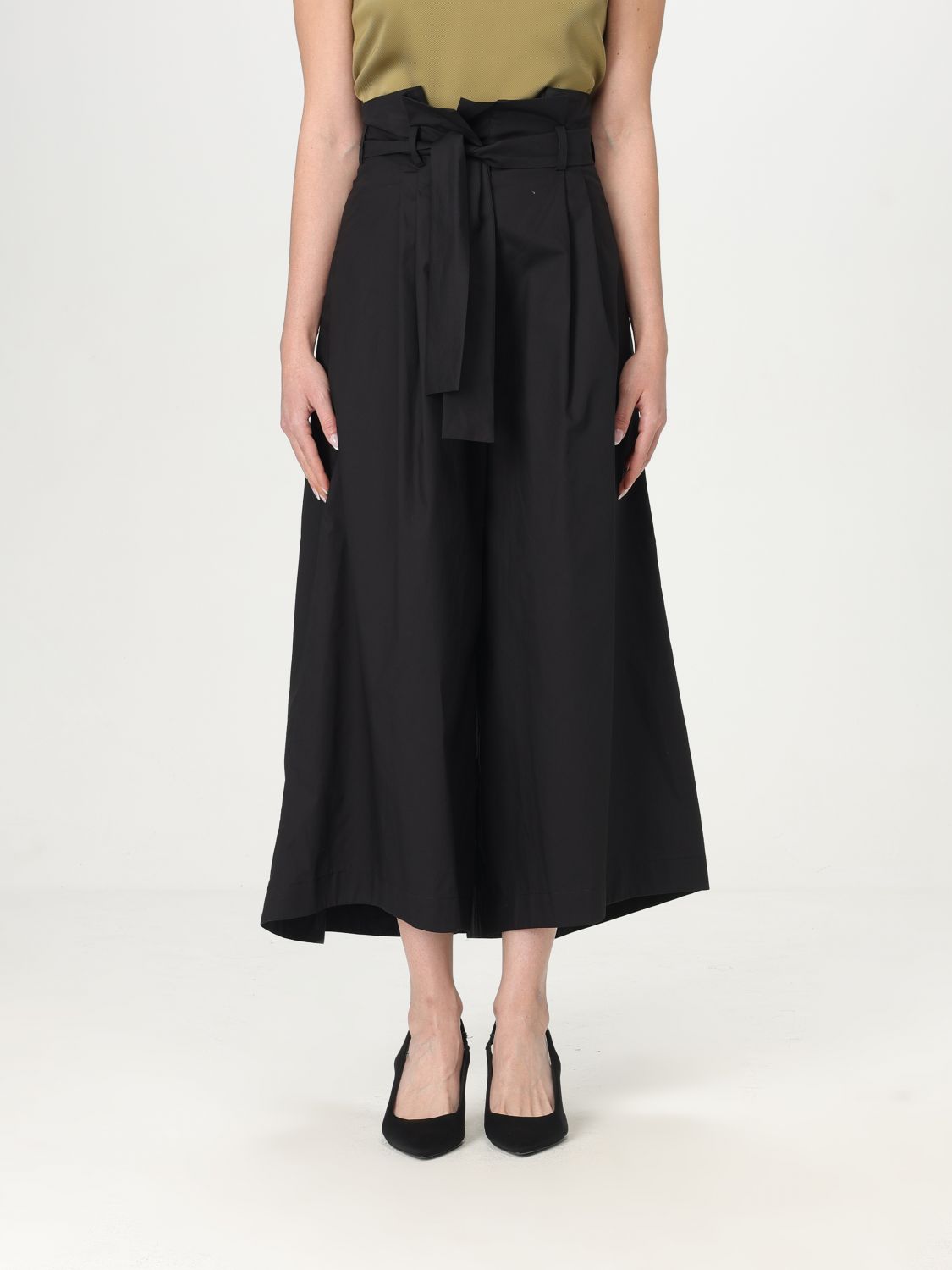 Simona Corsellini Wide-leg Trousers With High Waist In Black