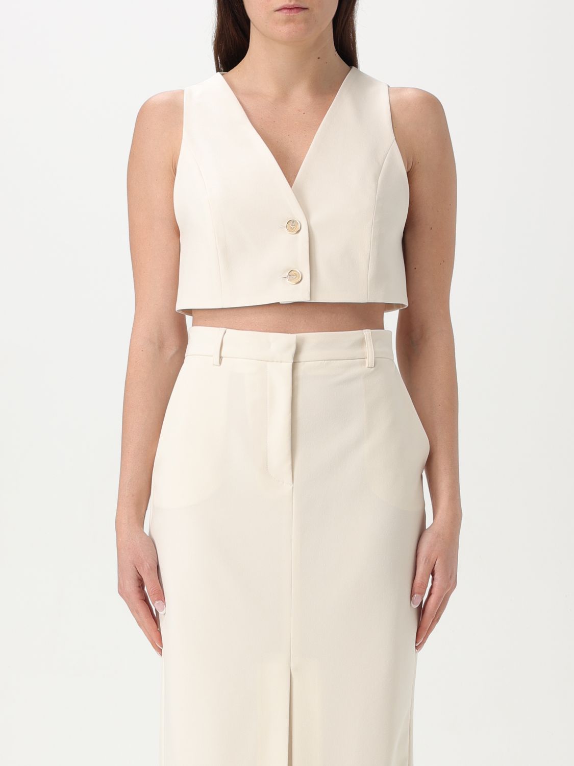 Shop Simona Corsellini Waistcoat Woman Color White