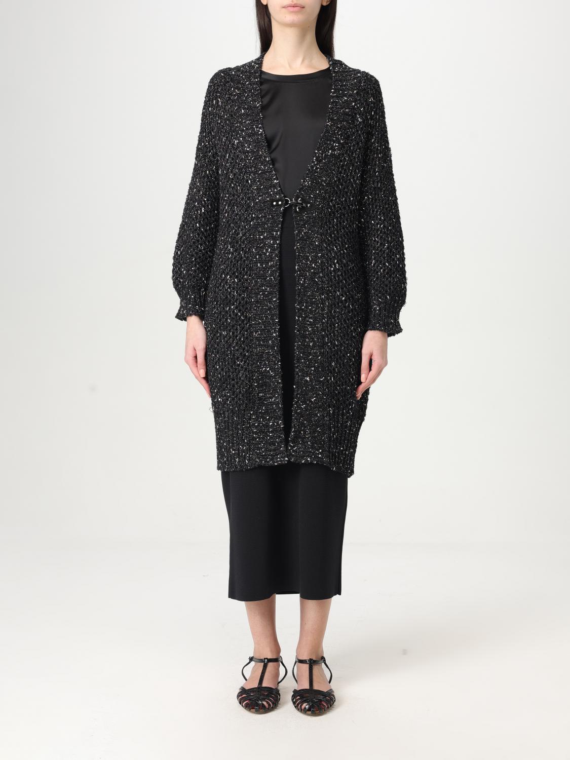 Fay Cotton Cardigan With Sequins In Black