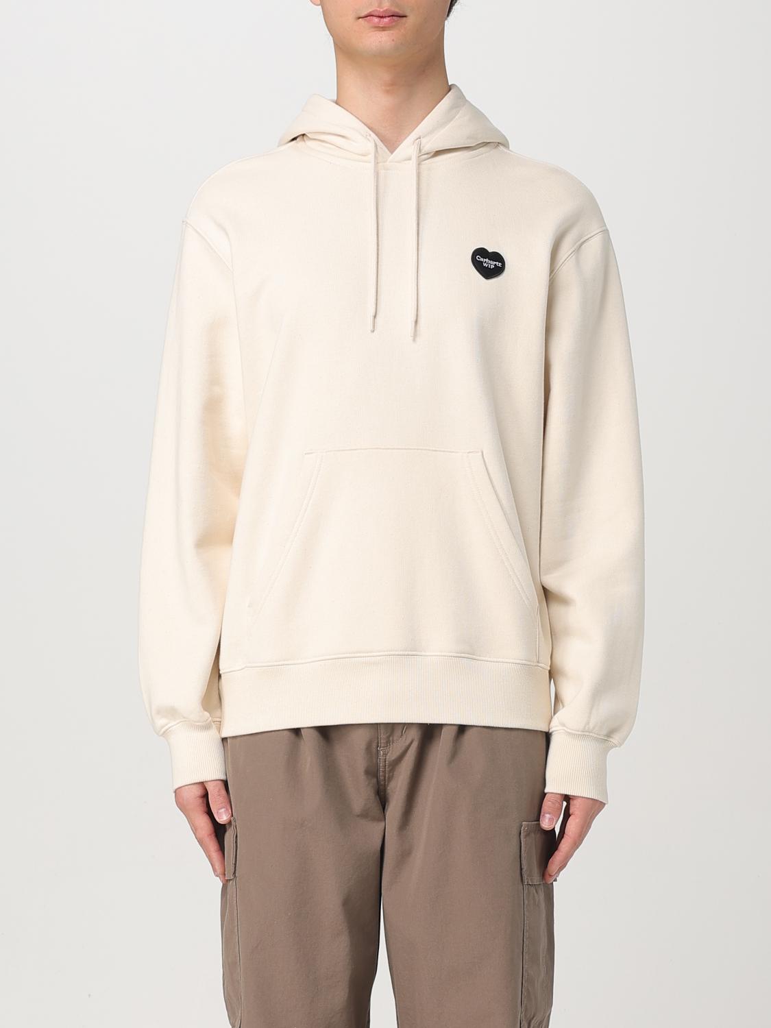 Carhartt Crewneck Sweater With Front Pocket And Hood In White