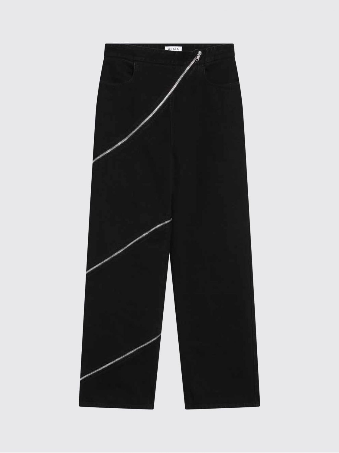 Alaïa Black Zip Spiral Jeans In Black