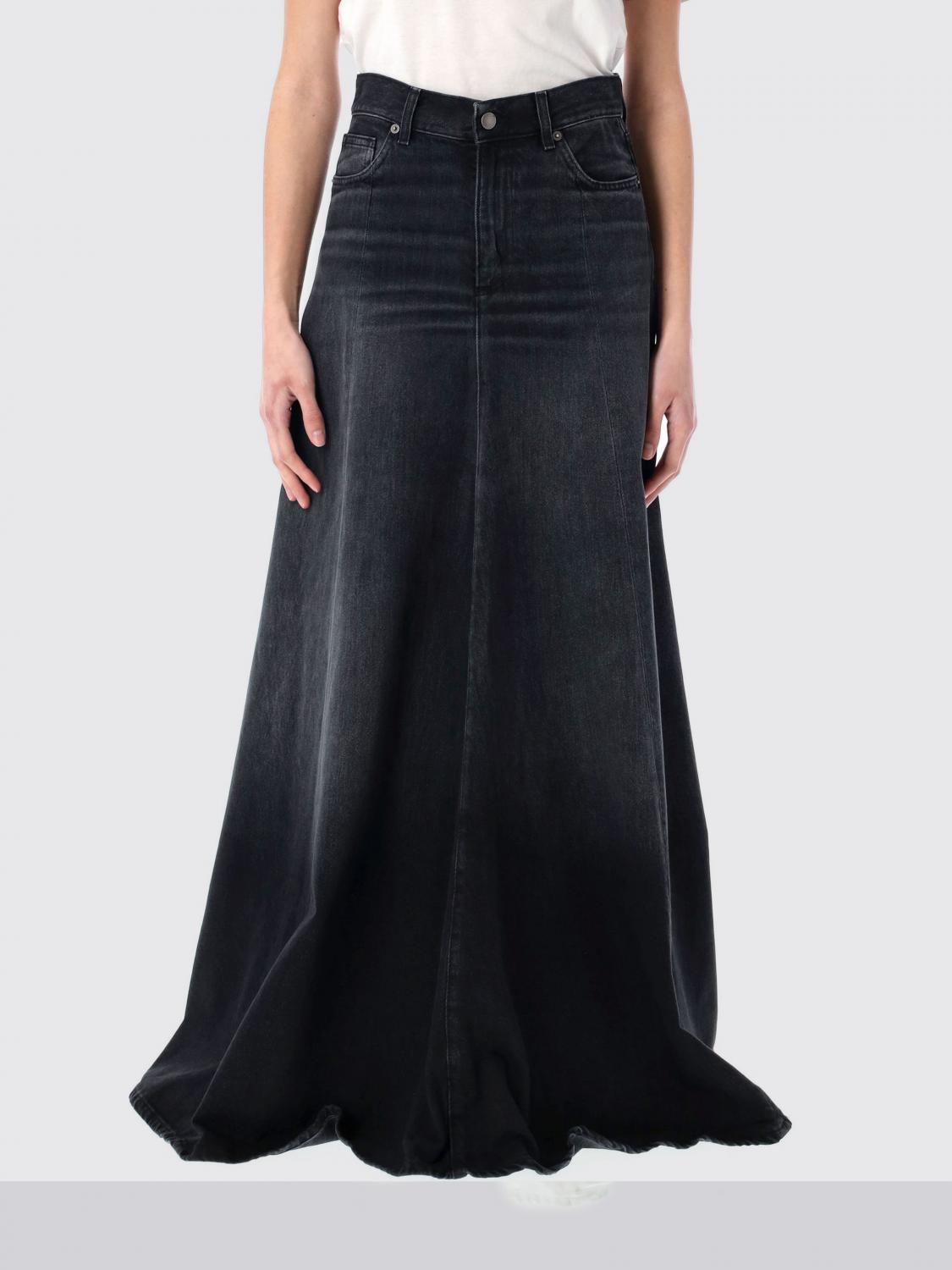 Haikure Black Denim Serenity Long Skirt In Schwarz