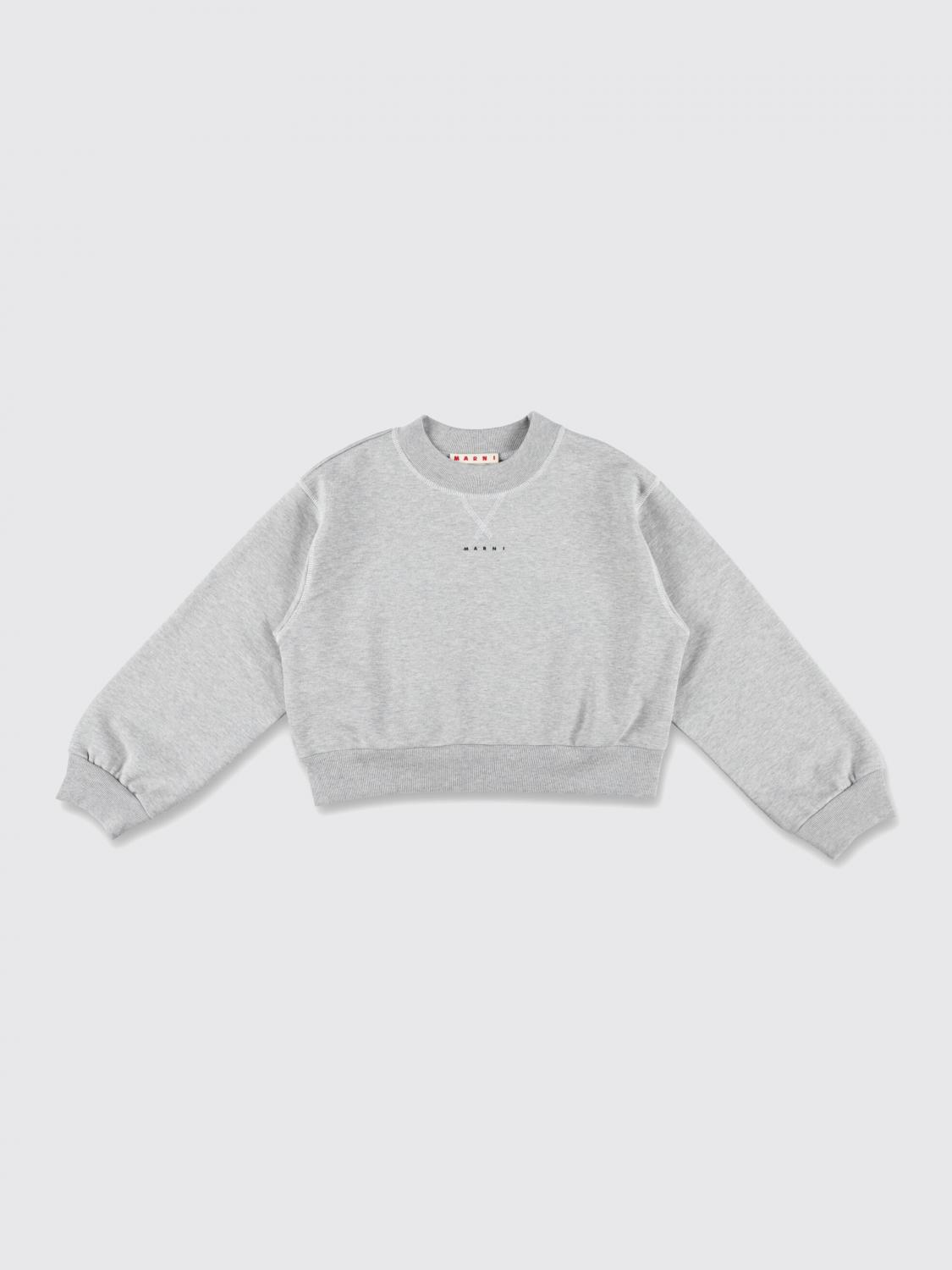 Marni Fleece Cropped Logo In Grau