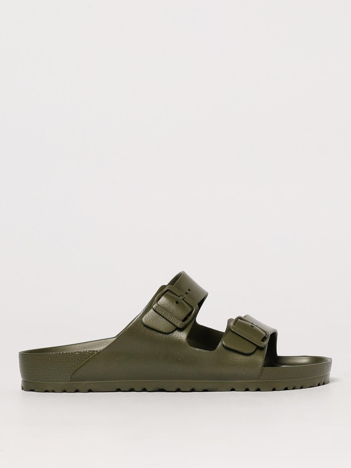 Birkenstock Mens Active Khaki Eva Arizona Double-strap Leather Sandals In Kaki
