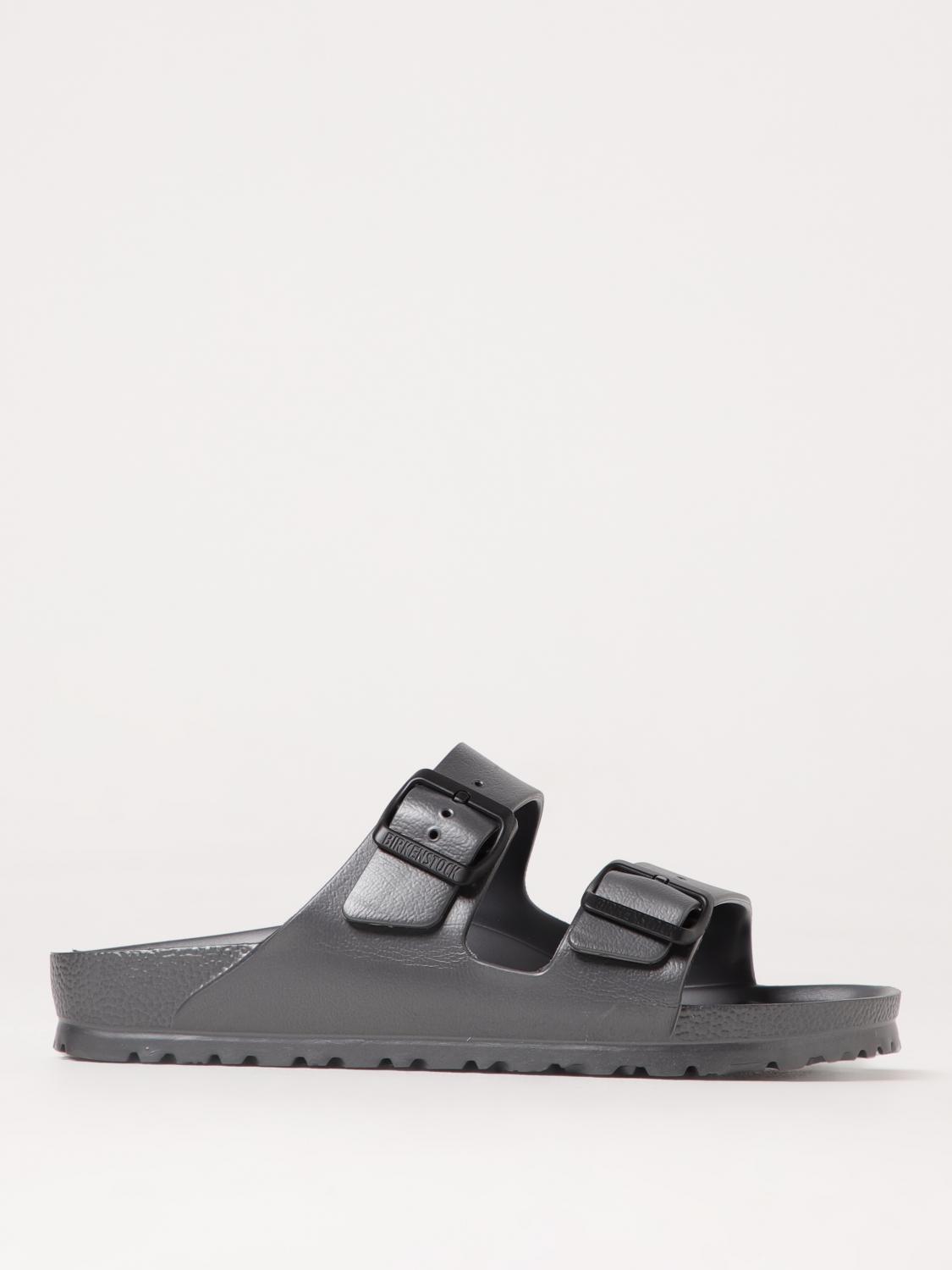 Birkenstock Arizona Logo-detail Slides In Black