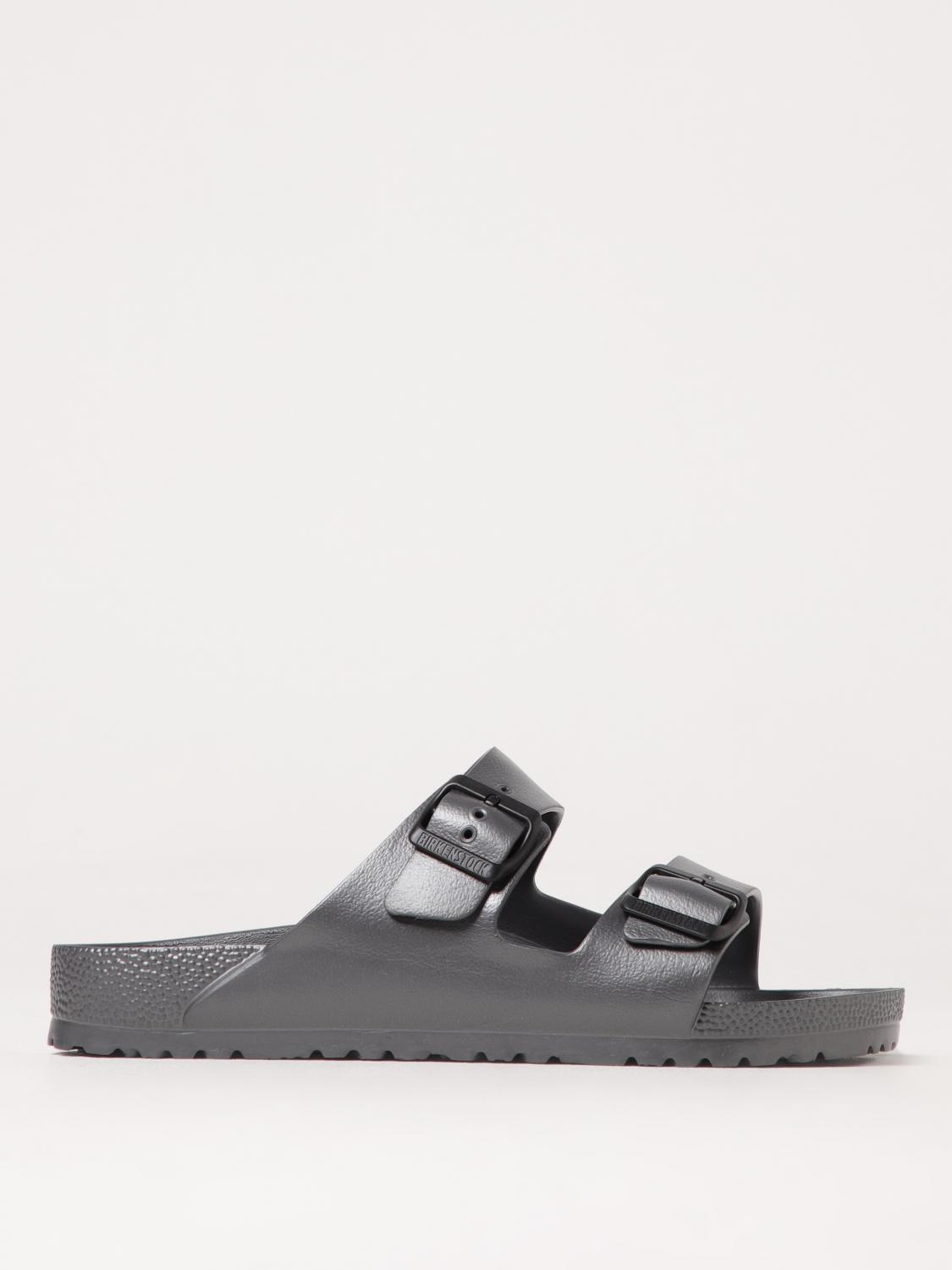 Birkenstock Arizona Logo-detail Slides In Black