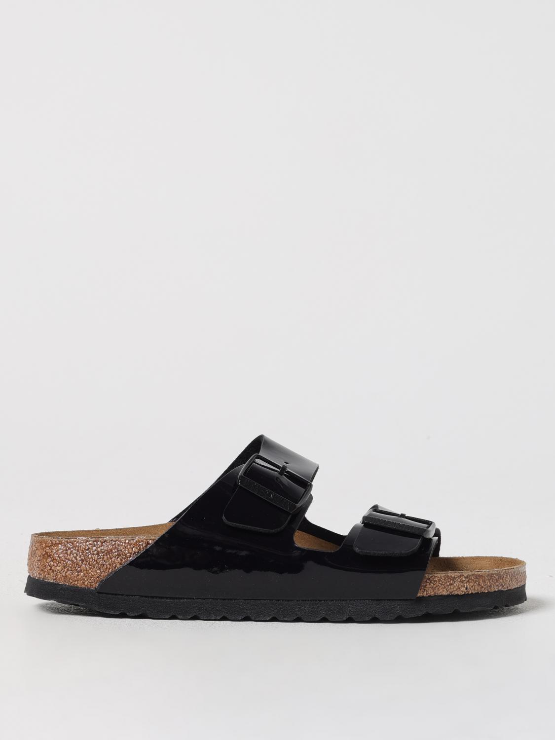 Birkenstock Arizona Birko-flor Patent Womens Sandals In Schwarz