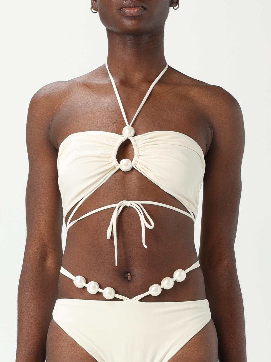 Magda Butrym Strapless Floral Bikini Top With Cut-out Detail