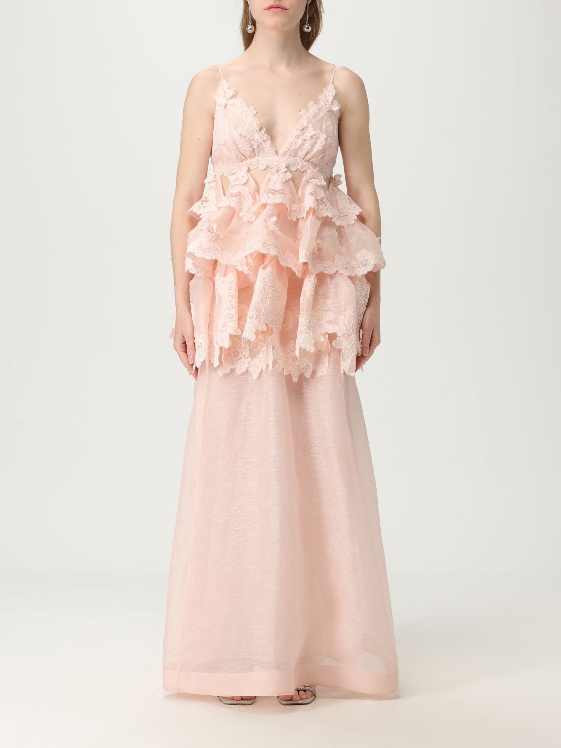 Zimmermann Crush Embroidered Linen-silk Maxi Dress