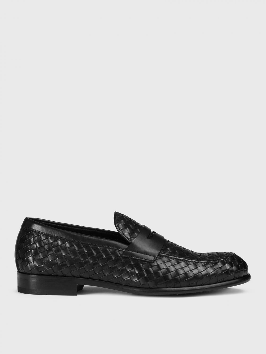 Doucal's Penny Adler Moccasin In Woven Leather In Schwarz