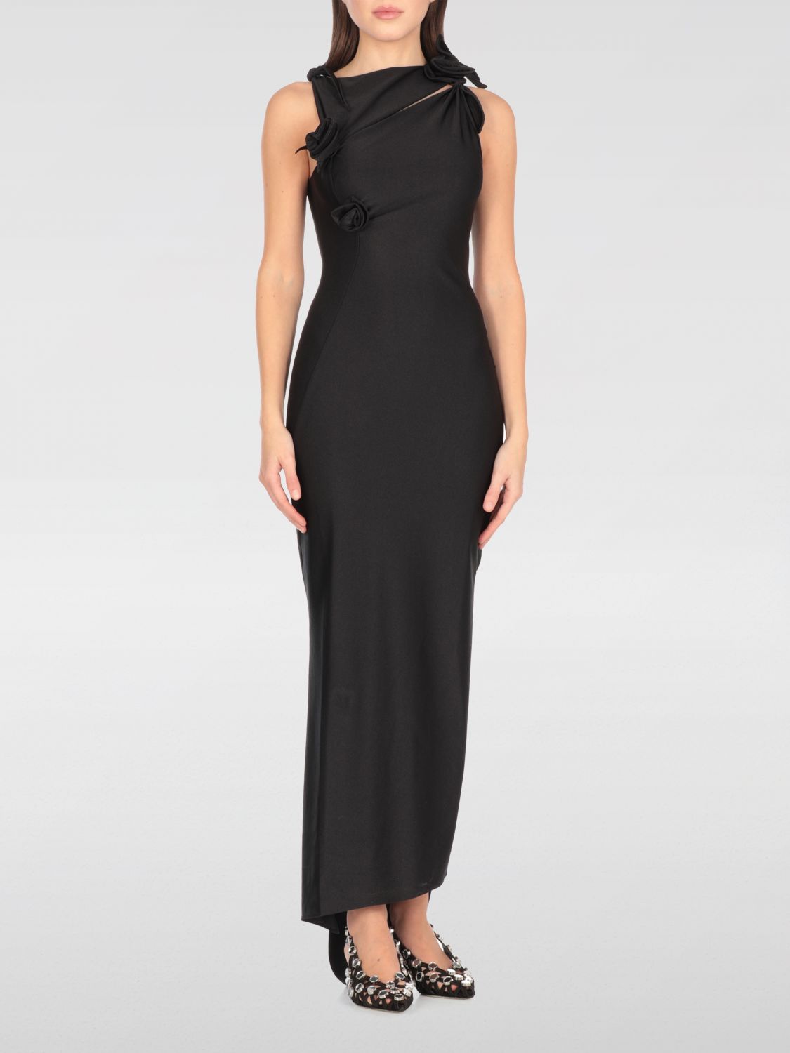 Coperni Embellished Asymmetric Flower Gown