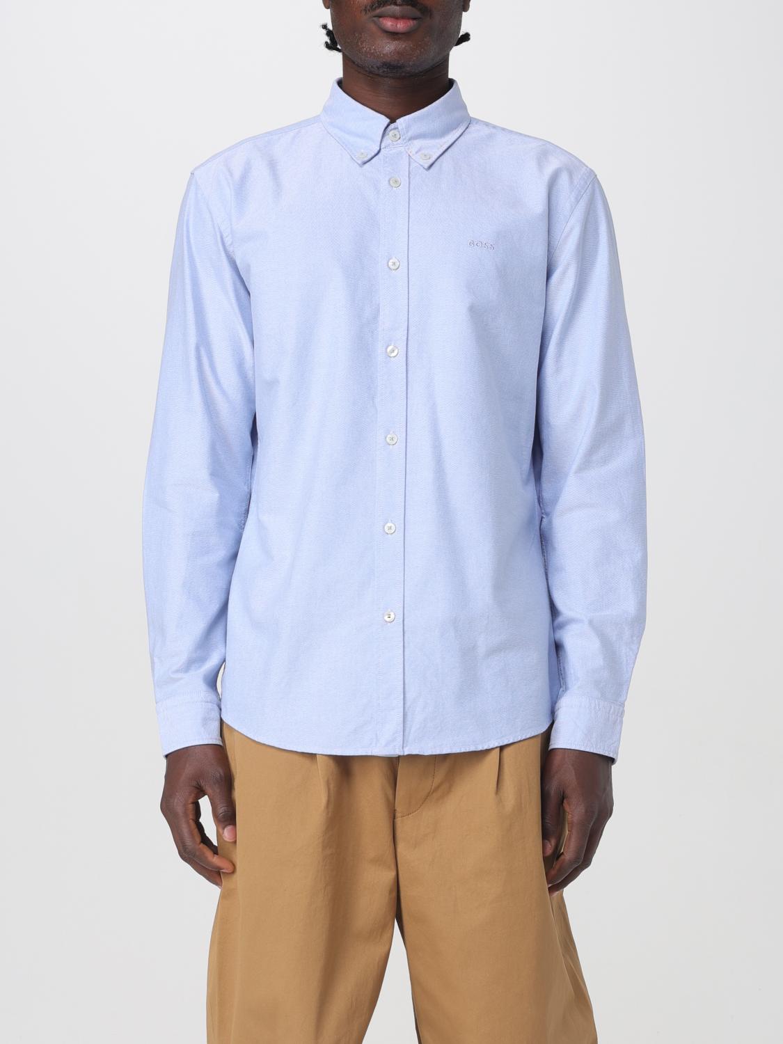Hugo Boss Camicia Boss In Popeline Di Cotone In Blue