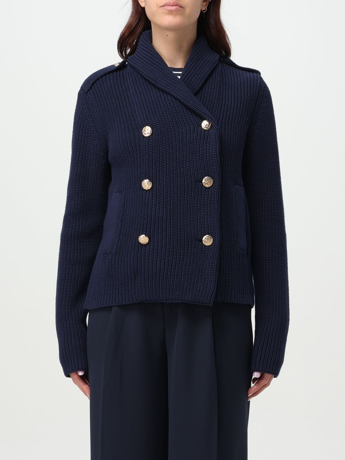 Shop Ralph Lauren Coat Lauren Woman Color Blue In Blau