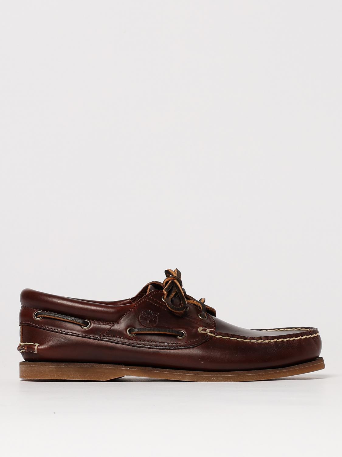 Timberland Stitched Moc Toe Boat Shoe With Rubber Sole In Neutral