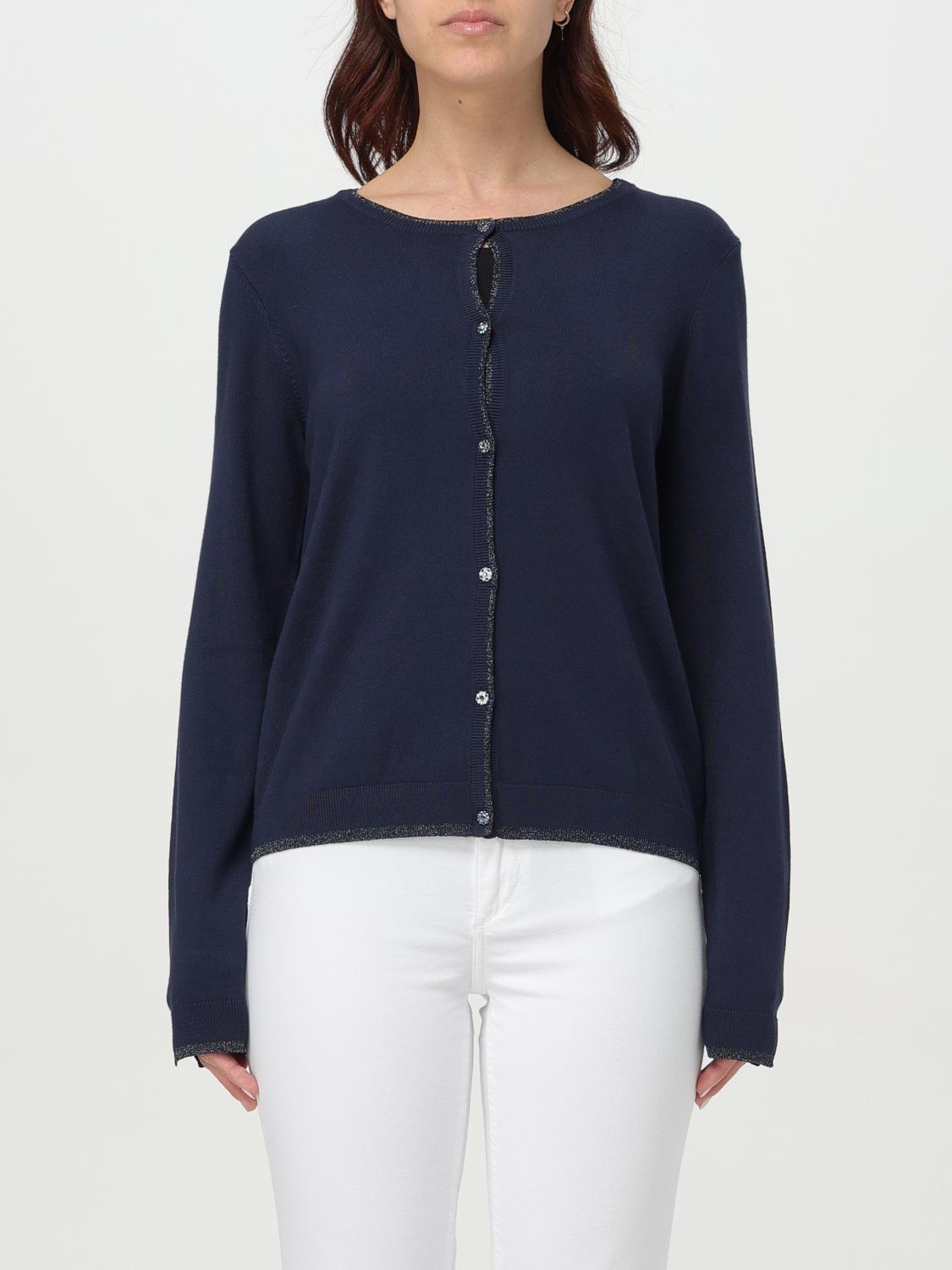 Liu •jo Black Cardigan With Jewel Buttons In Blau