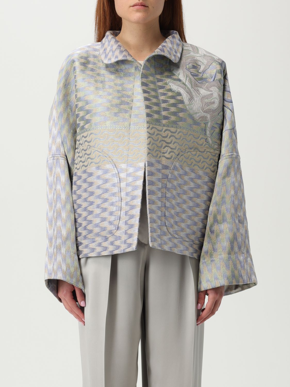 Giorgio Armani Coat  Woman Color Multicolor