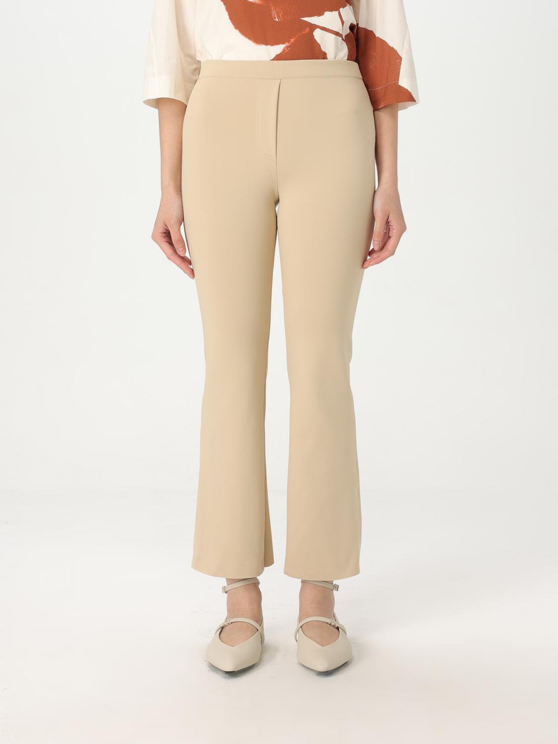 Liviana Conti Flared Trousers In Beige