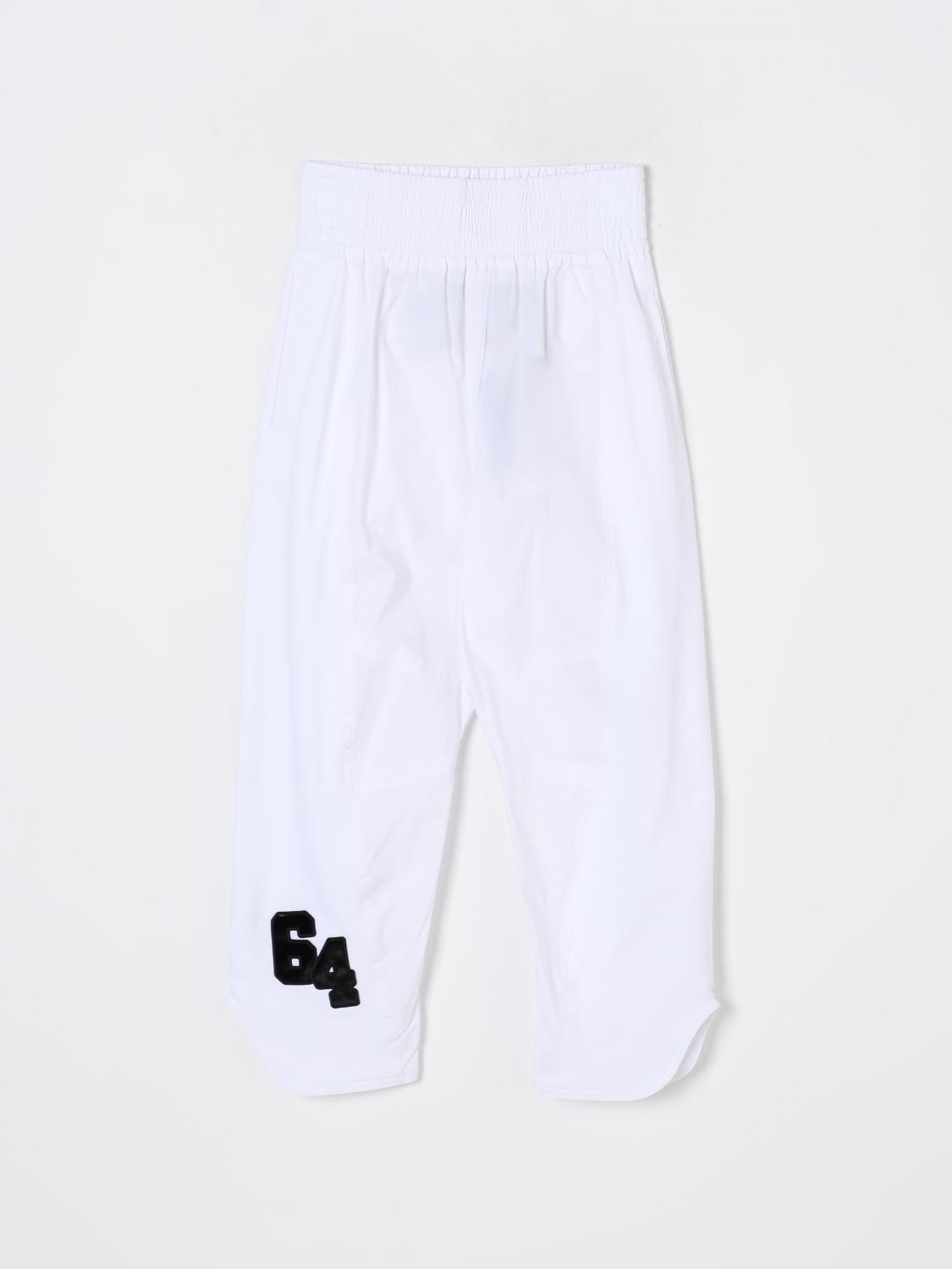 Dsquared2 Technical Cotton Branded Pants In White