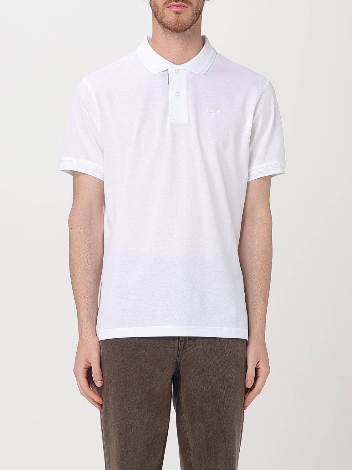 Barbour Tartan Pique Polo T-shirt In White