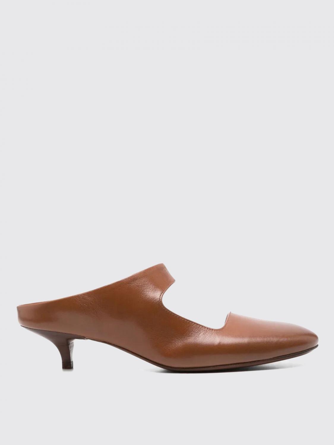 Marsèll Almond Toe Kitten Heel Strap Mules In Brown
