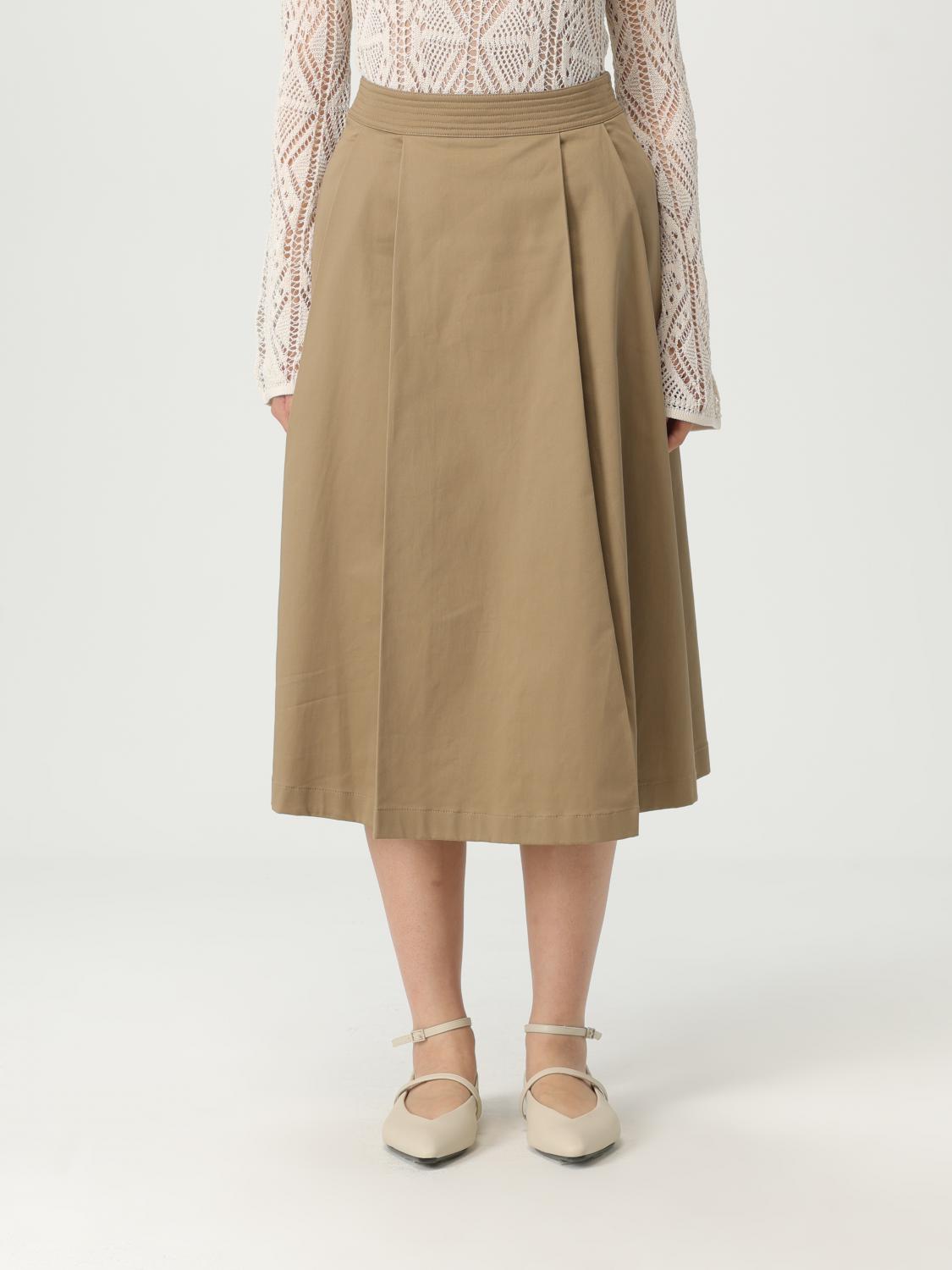 Liu •jo Liu Jo High-waisted Mid-length Midi Skirt In Beige