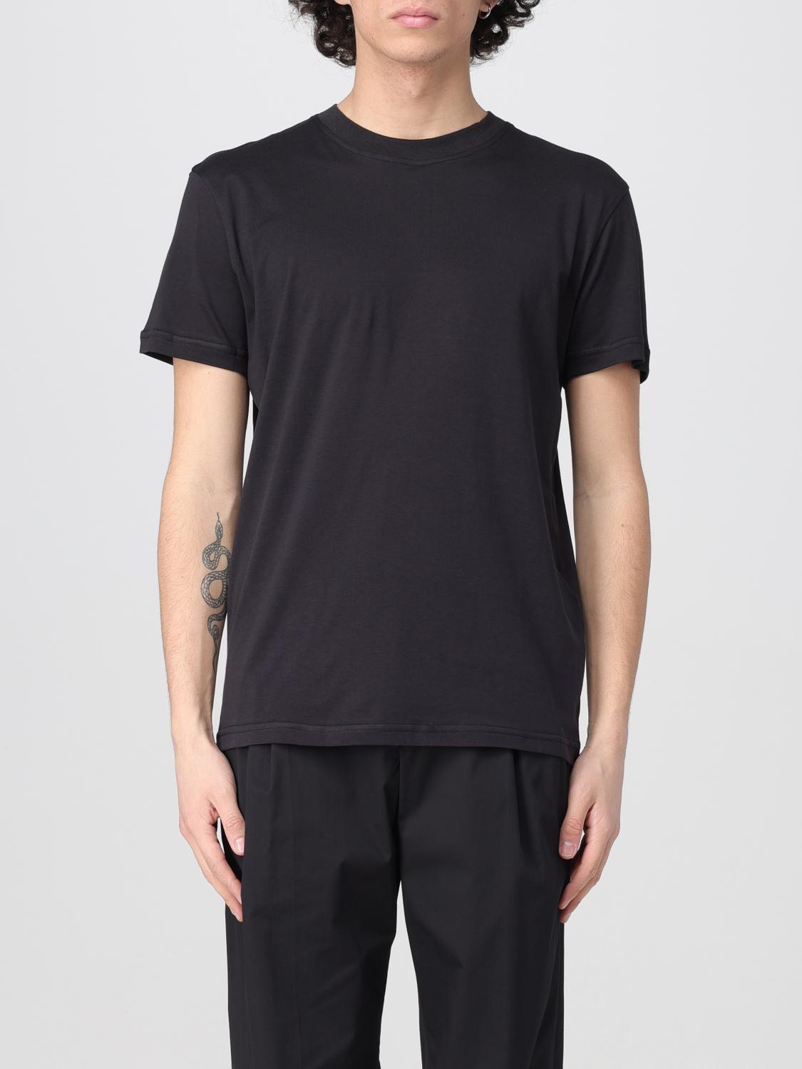 Pt Torino Round-neck Stretch T-shirt In Black
