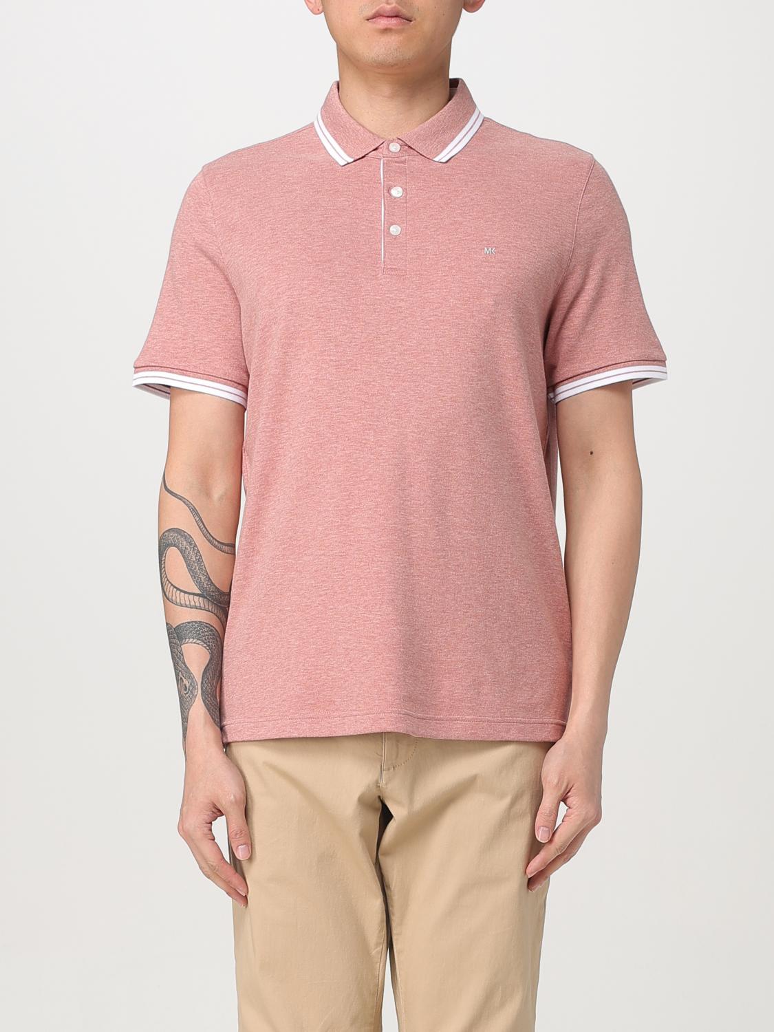 Michael Kors Short Sleeve Polo Shirt In Pink