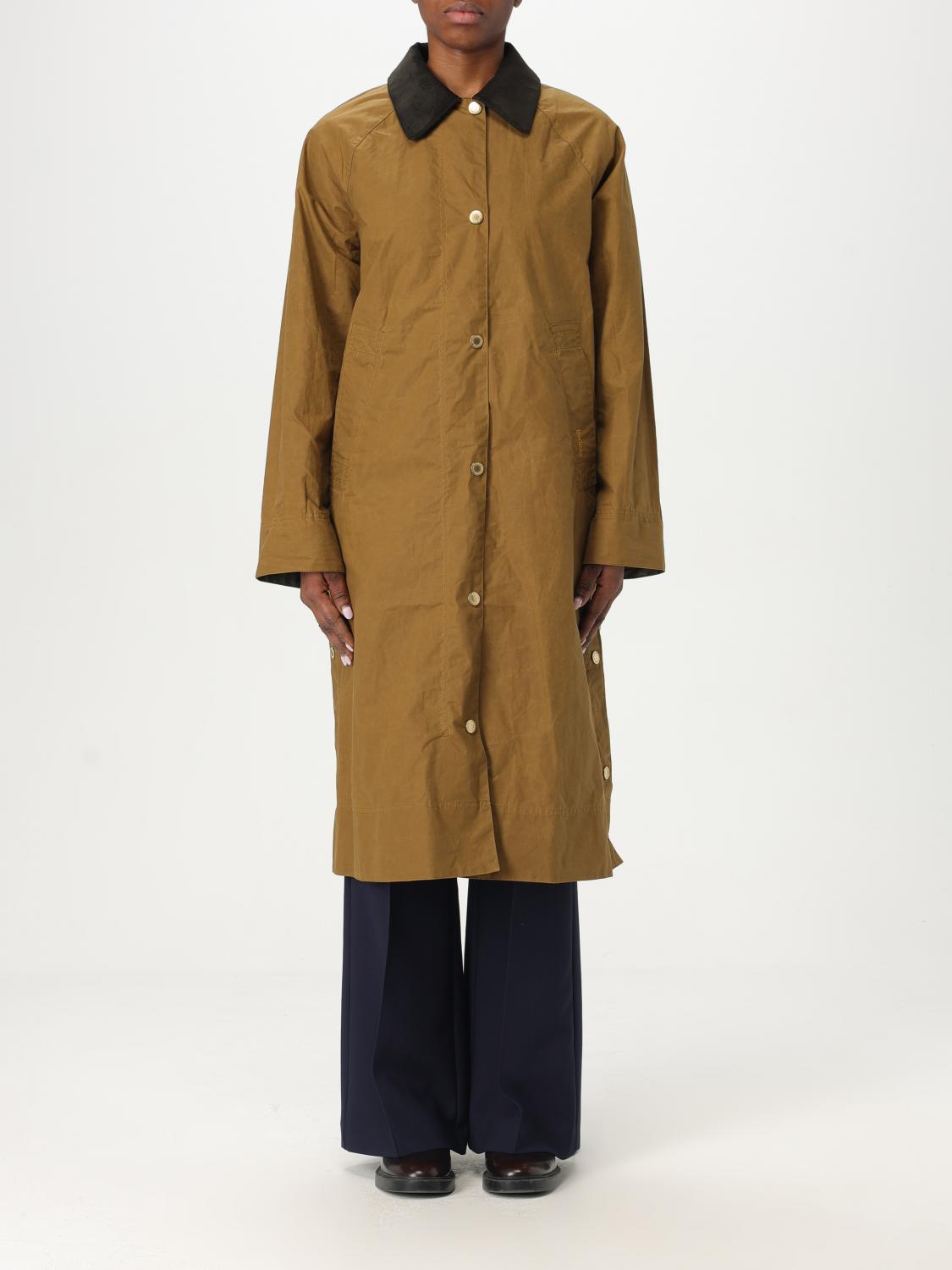 Barbour Long Raglan Sleeve Jacket With Side Pockets In Military
