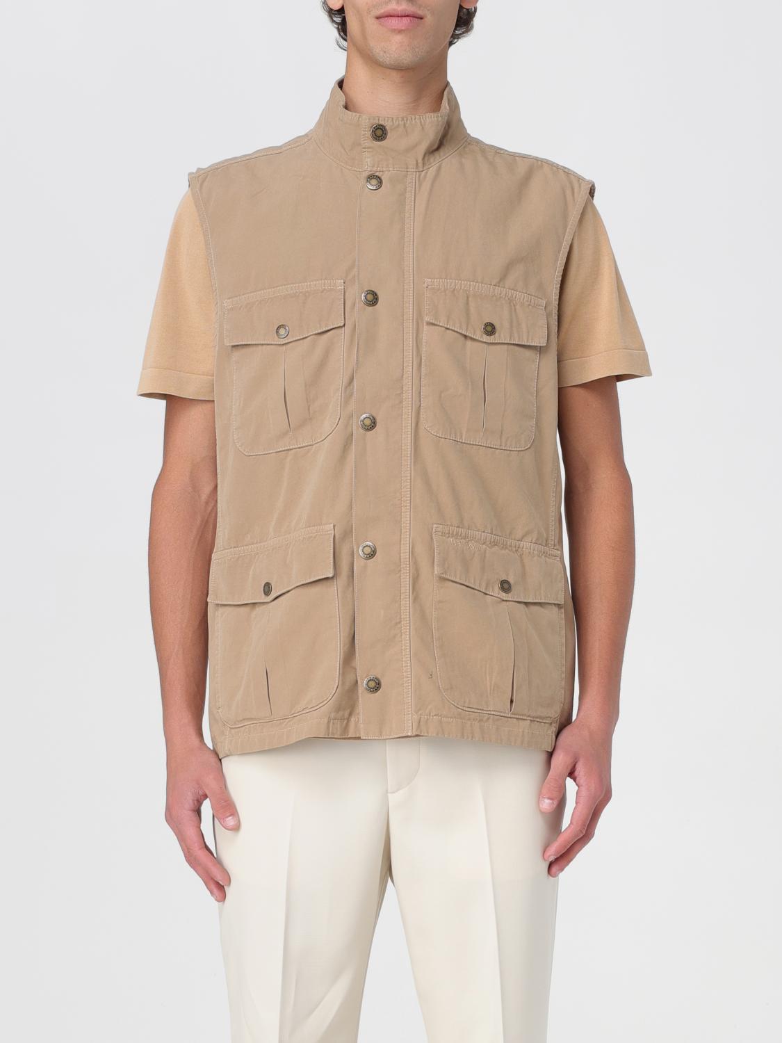 Barbour Beige 'casual Corbridge' Vest In Cotton With Pockets In Gray