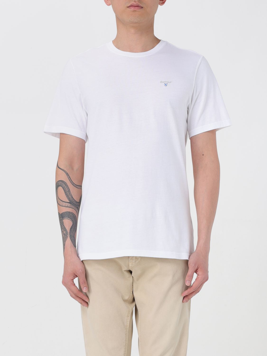 Shop Barbour T-shirt Men Color White