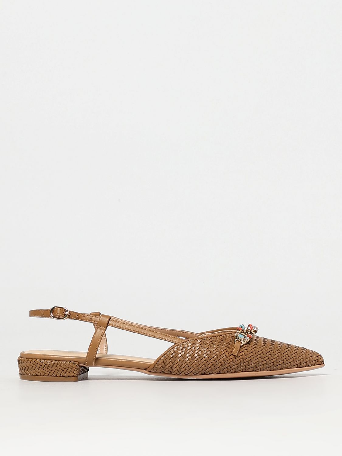 Shop Twinset Ballet Flats Woman Color Natural