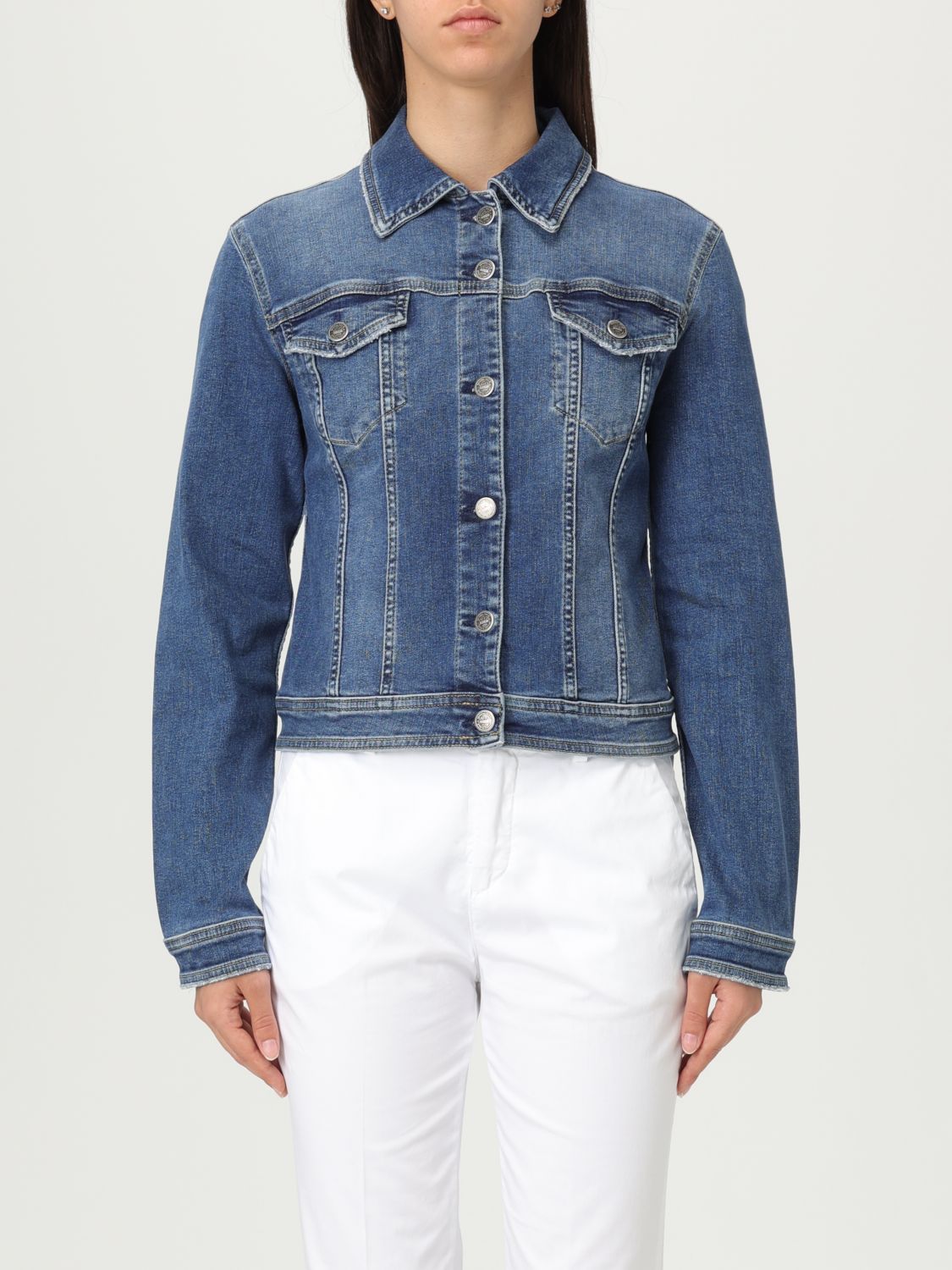 Liu •jo Liu Jo Classic Blue Denim Jacket With Kent Collar