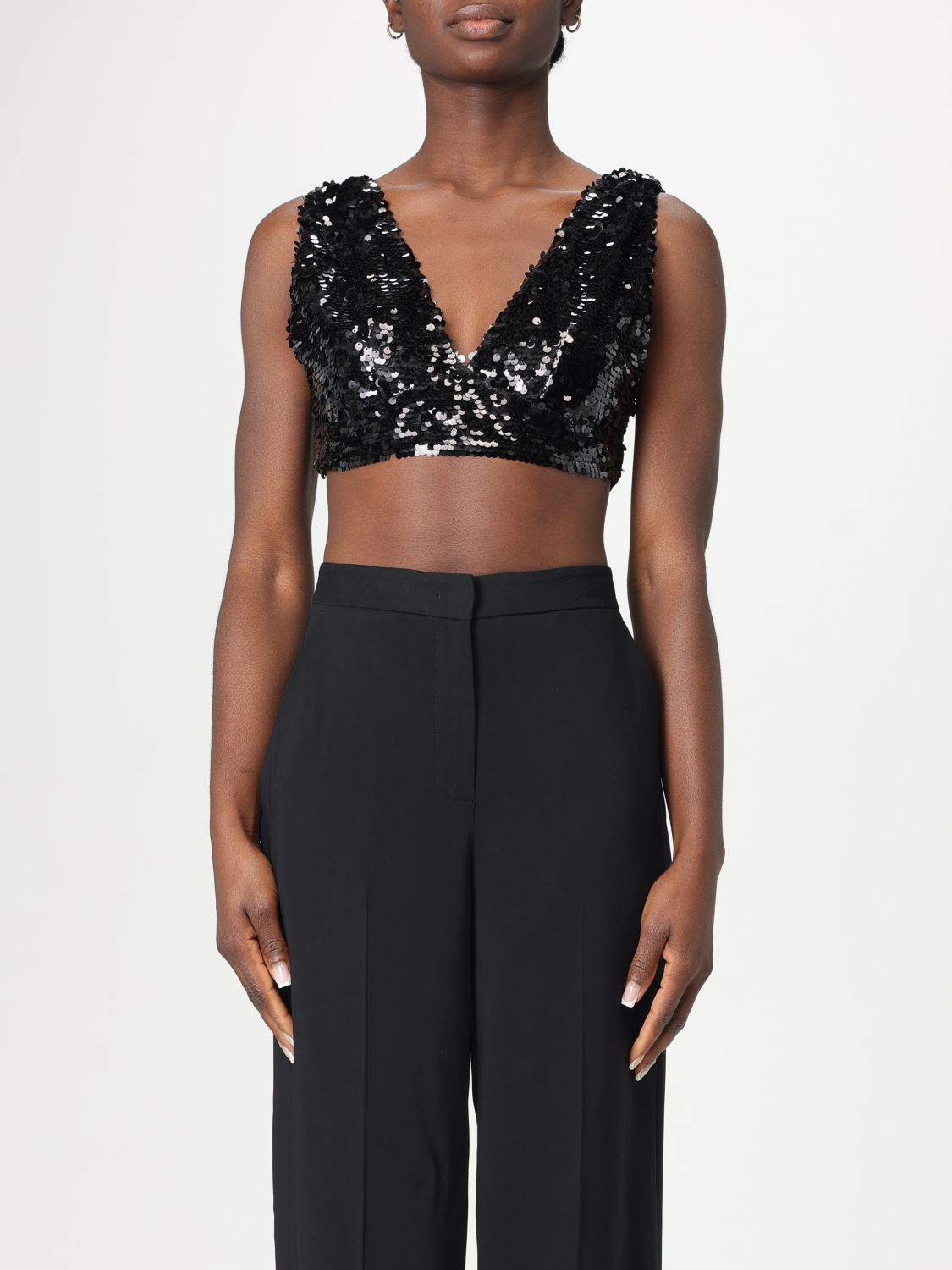 Shop Philosophy Di Lorenzo Serafini Top Woman Color Black