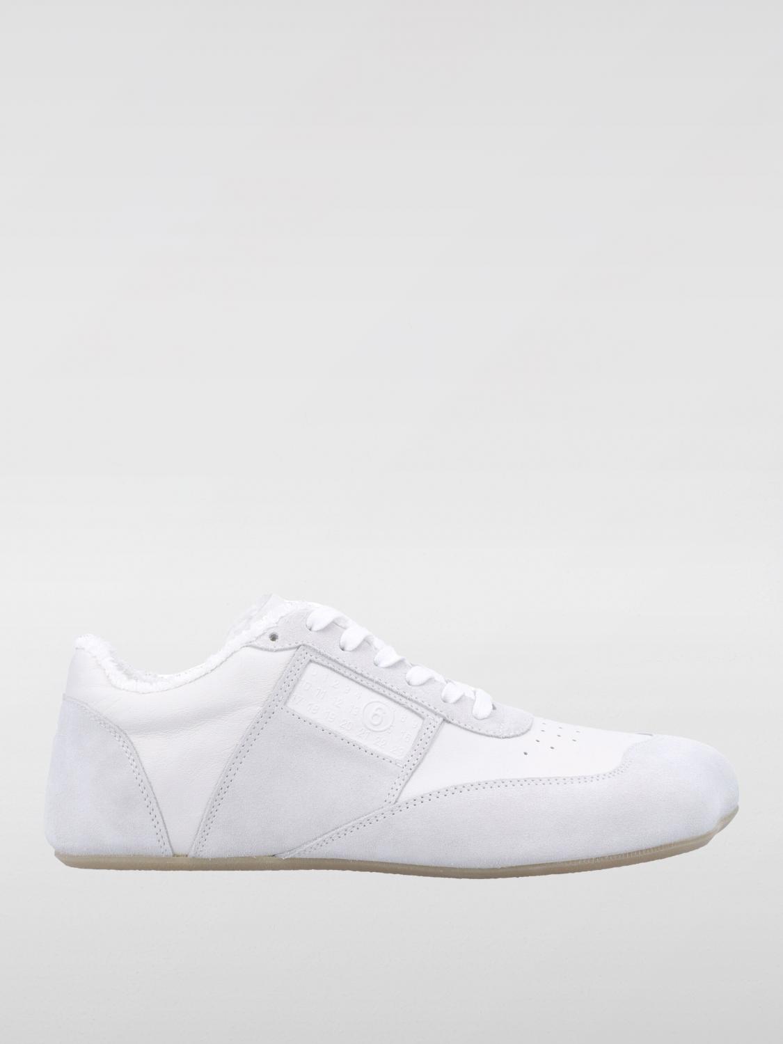 Mm6 Maison Margiela White Leather And Suede Sneaker In White