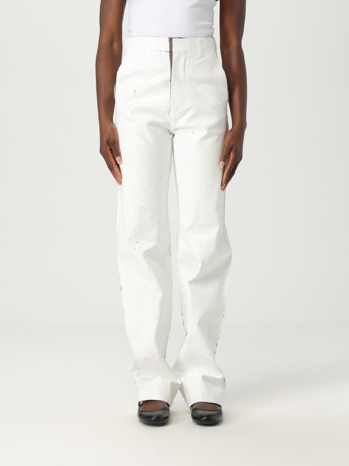 Mm6 Maison Margiela Damen Weiß Pants Woman Color