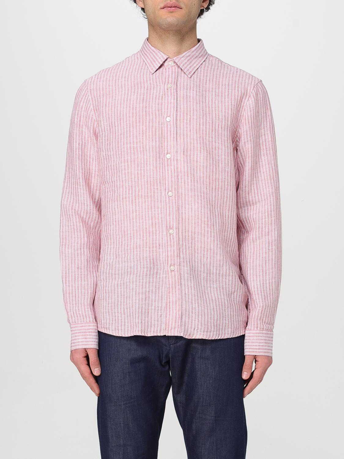 Michael Kors Printed Long Sleeve Button Front Shirt In ピンク