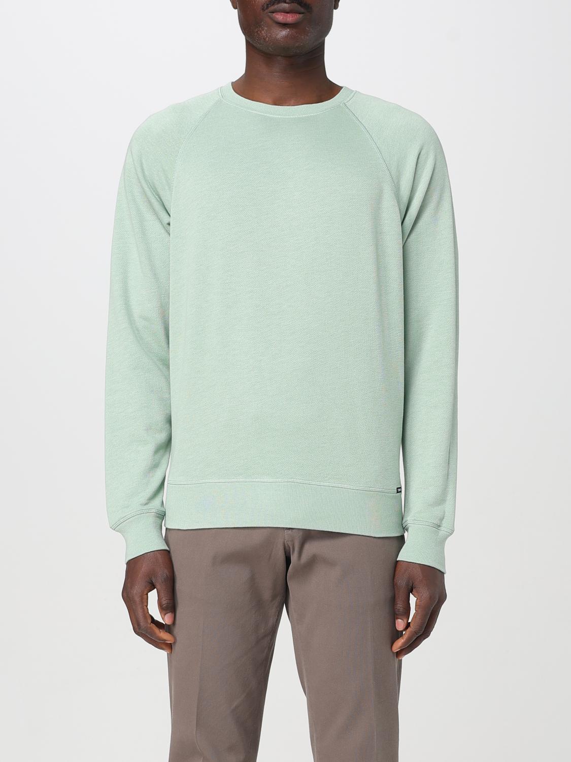 Tom Ford Men's Melange Cotton Raglan Crewneck Sweater In グリーン